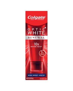 Colgate Optic White Renewal Toothpaste, Teeth Whitening Toothpaste, High Impact White, 3 Oz Tube"