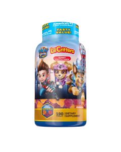 L’il Critters Paw Patrol Gummy Vites Daily Gummy Multivitamin for Kids, Vitamin C, D3 for Immune Support Cherry, Orange and Blueberry Flavors, 190 Gummies"