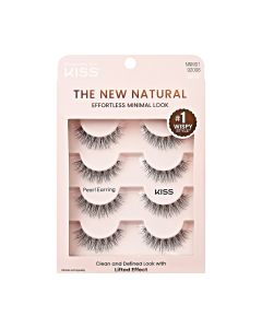 KISS The New Natural False Eyelashes Full Strip Lash Multipack, 'Pearl Earring', 4 Pairs"