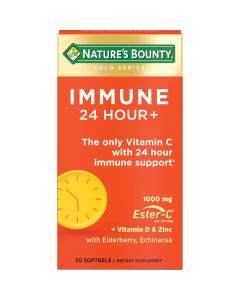 Nature's Bounty Immune 24 Hour Vitamin C, D3 & Zinc for Immune Support, 1000 mg Softgels, 50 Count"