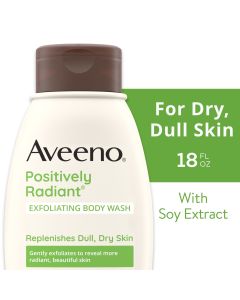 Aveeno Positively Radiant Exfoliating Body Wash with soy extract, 18 fl. oz"