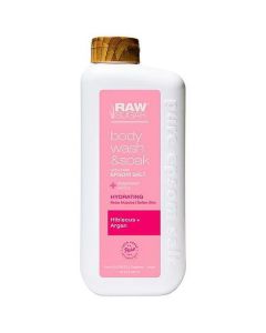 Raw Sugar Epsom Body Wash + Bath Soak - Hibiscus and Argan - 25 fl oz