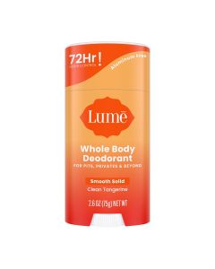 Lume Whole Body Women’s Deodorant - Smooth Solid Stick - Aluminum Free - Clean Tangerine - 2.6oz