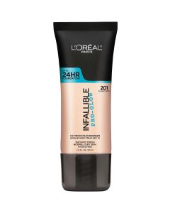 L'Oreal Paris Infallible Pro-Glow Liquid Foundation Makeup, 201 Classic Ivory, 1 fl oz"