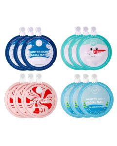 SpaLife Infused Winter Skin Facial Masks, 12 Pack"