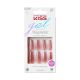 KISS Gel Fantasy Magnetic Long Coffin Gel Nails, Glossy Medium pink, 28 Count