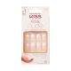 KISS Salon Acrylic, Press-On Nails, Cashmere, Beige, Medium Squoval, 28 Count