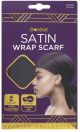 Donna Satin Wrap Scarf, Black